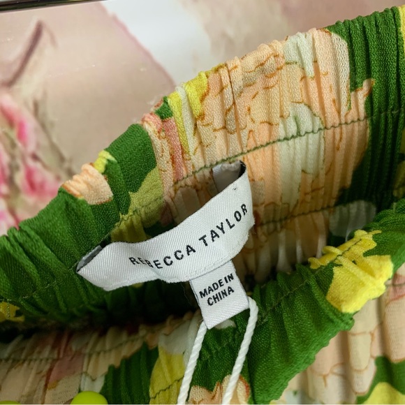 NEW Rebecca Taylor WILD PEONY MESH PULL-ON PANT - Picture 9 of 10